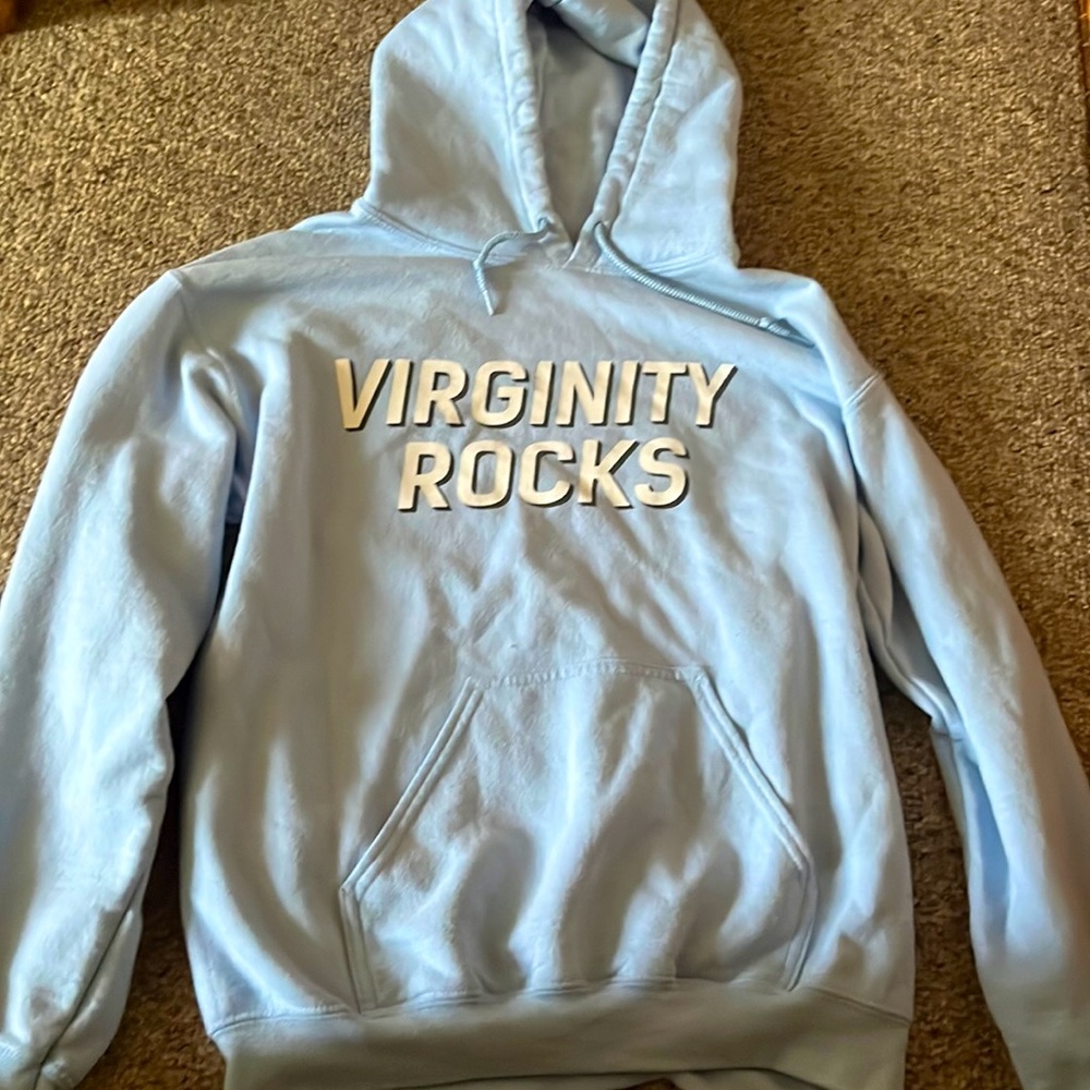 Zumiez Blue Virginity Rocks Hoodie Size Small